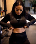 Black Power Long Sleeve Crop Top